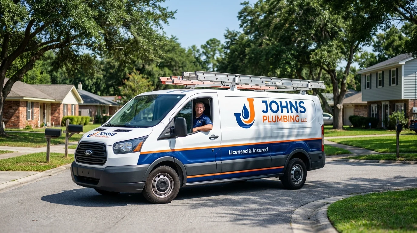 Johns Plumbing LLC service van in Waukomis, OK