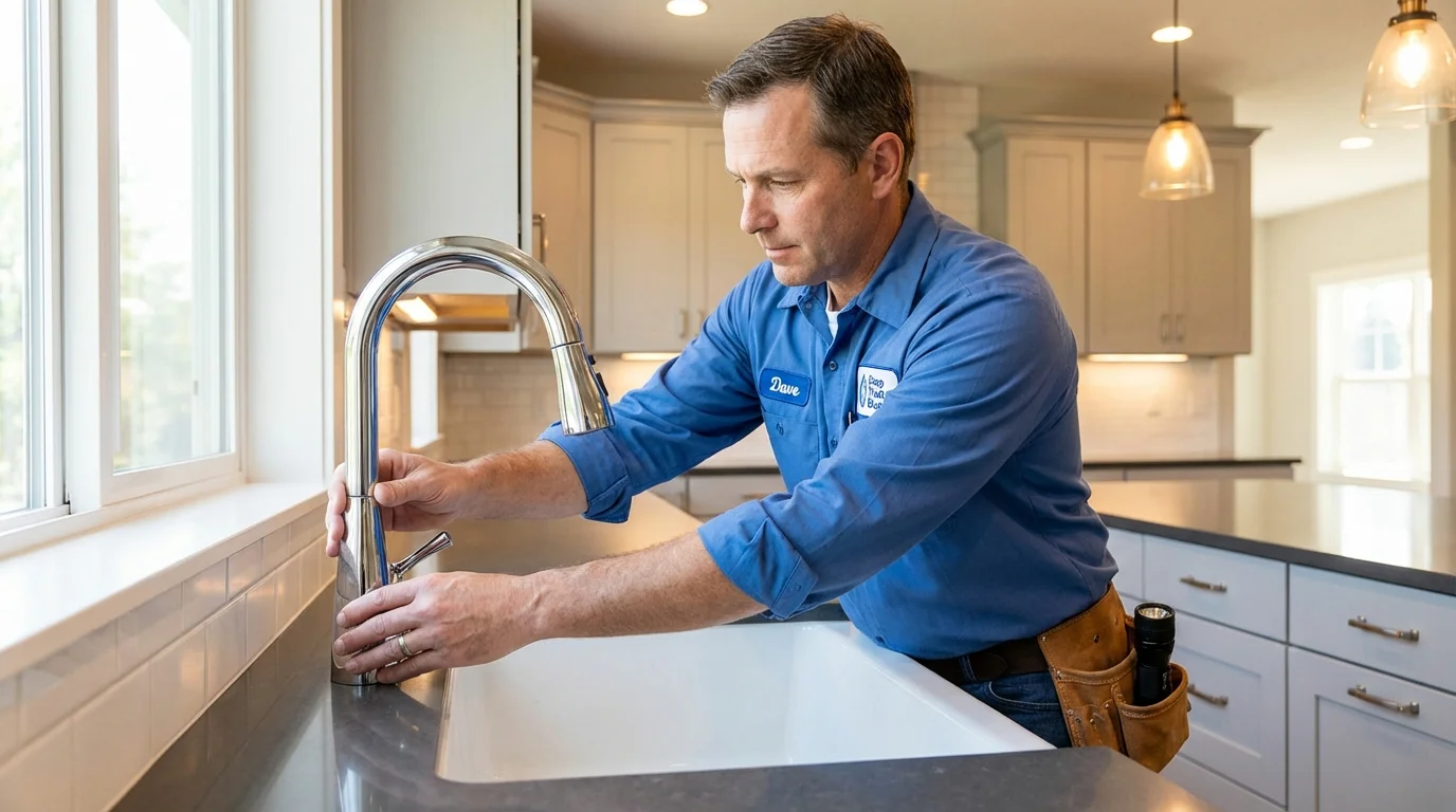 Kitchen faucet installation by Johns Plumbing LLC in Waukomis